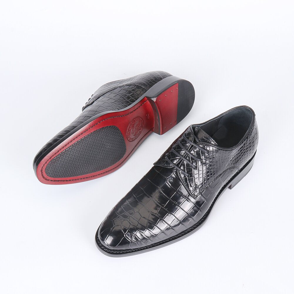 Elevate Your Style with Genuine Crocodile Leather Dress Shoes ... - Crocodile Skin Black Tie Dress Shoes With Rarity Appeal