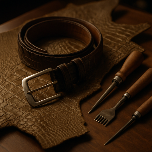 crocodile leather belt