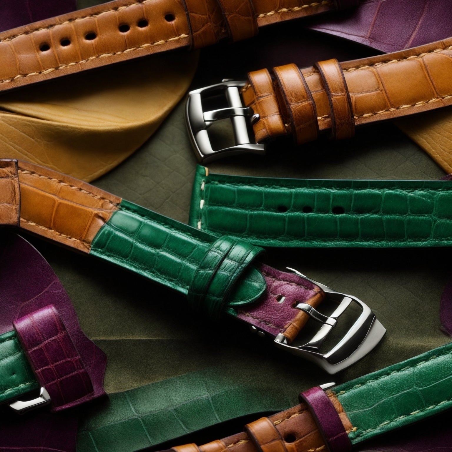 Bargain And Stylish Alligator Leather 25 mm Watch Band DPS6WC_K0016604 main image 0