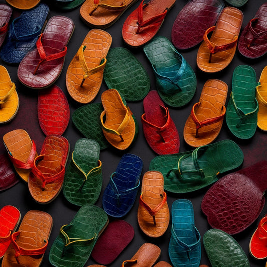 Refined Relaxation: Authentic Crocodile Leather Flip-Flops