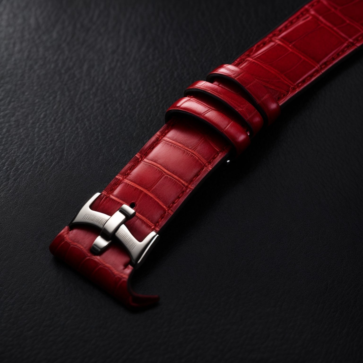 Best Home Sites Crocodile Leather 22 mm Watch Strap 2846-STC-00659_K0019507 main image 0