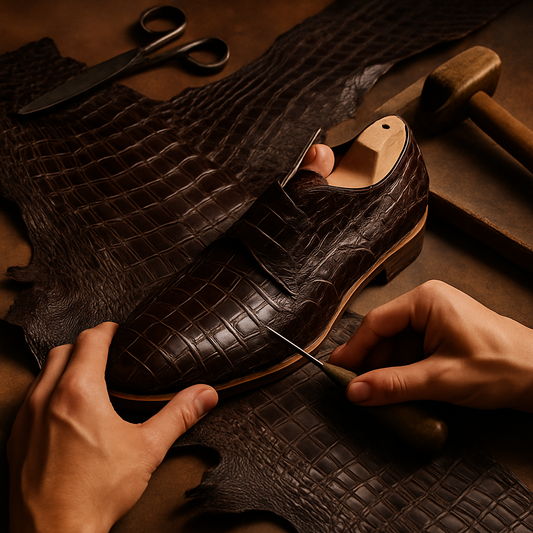bespoke crocodile leather shoes