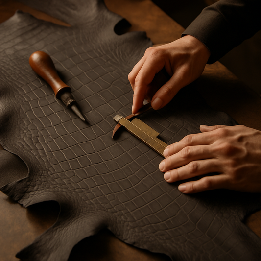 matte crocodile leather