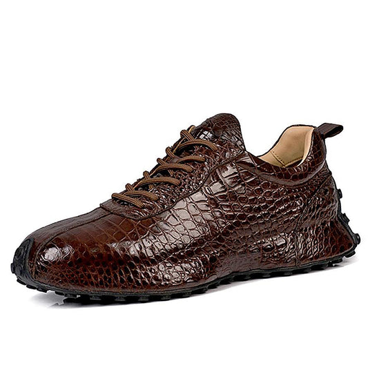 Handcrafted Alligator Leather Chunky Sneakers for Men: Luxury and Style Combined