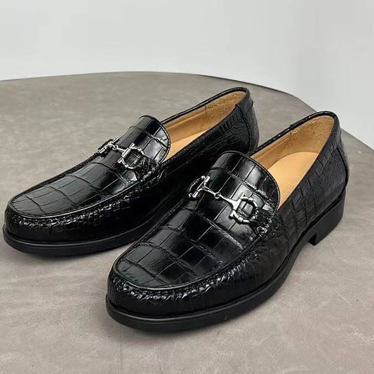 Genuine Alligator Skin Loafers – Premium Handmade Bit Dress Shoes for Men