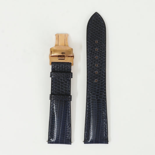 Genuine iguana leather watch strap with deployment buckle, quick release pin leather watch strap, handmade leather watch strap
