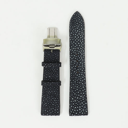 Genuine Stingray Leather Watch Straps With Deployant Clasp, Leather Watch Bands Quick Release Pins, Handmade Leather Watch Strap