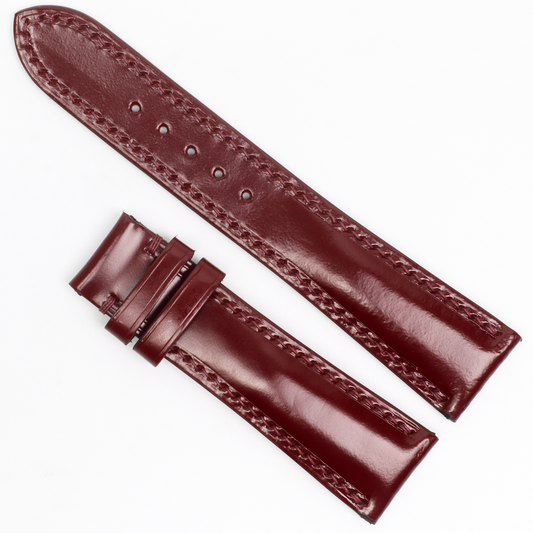 Dark Red Genuine Cowhide Watch straps, Leather Watch Bands Quick Release Pins, Handmade Leather Watch Strap