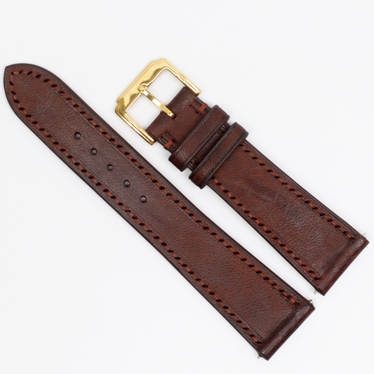 Brown Genuine Cowhide Watch straps, Leather Watch Bands Quick Release Pins, Handmade Leather Watch Strap