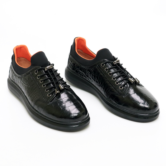 Men's Shoes Black Formal Business Classic Genuine Crocodile Leather