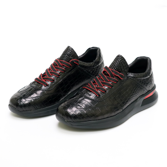 Genuine Crocodile Leather Slip On Shoes Business Fashion Black Shoes For Men