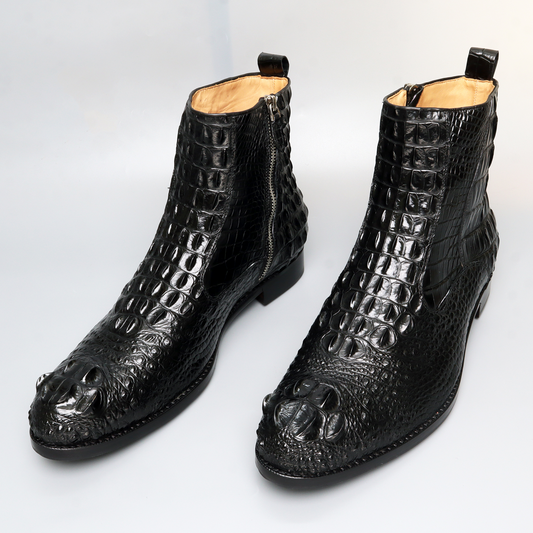 Men’s Handcrafted Alligator Crocodile Leather Formal Luxury Boots Black size7-14US #T6174