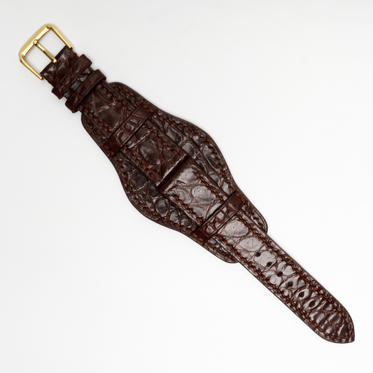 Genuine Alligator Leather Watch Straps, Leather Watch Bands Quick Release Pins, Handmade Leather Watch Strap #5