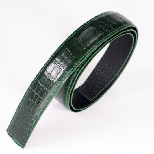 Luxury Men's Genuine Crocodile Leather Dress Belt - Elegant and Durable- Without Buckle