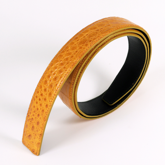 Men's Classic Crocodile Leather Dress Belt - Premium Quality and Style- Without Buckle