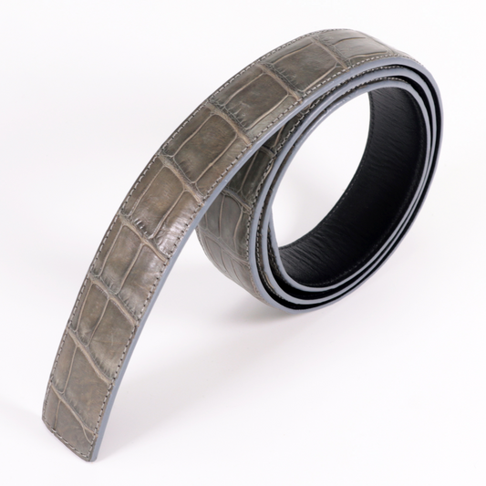 Timeless Men's Crocodile Leather Dress Belt - Elegant and Durable- - Without Buckle
