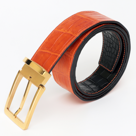 Elegant Men's Crocodile Dress Belt - Crafted for Style and Longevity