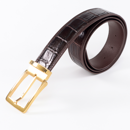 Men's Authentic Crocodile Leather Belt - Classic, Durable, and Stylish