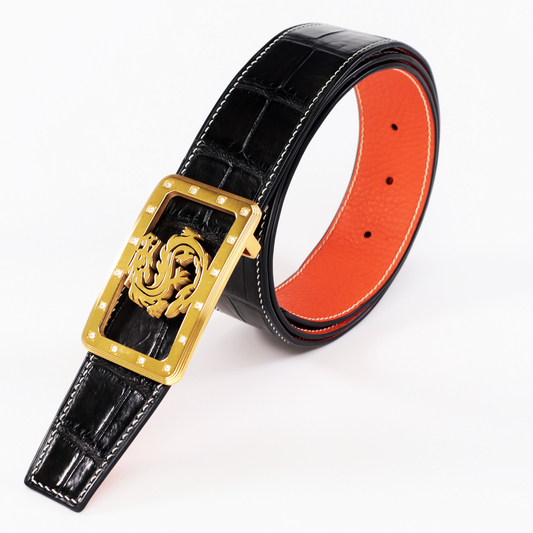 Men's Classic Crocodile Belt - Genuine Leather and Elegant Design