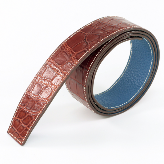 Stylish Men's Genuine Crocodile Dress Belt - Perfect for Formal Occasions