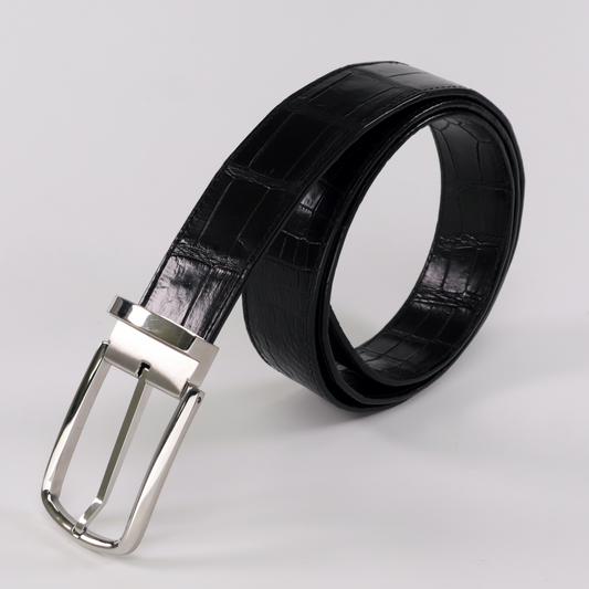 Men's Premium Crocodile Leather Belt - Elegant and Timeless Accessory