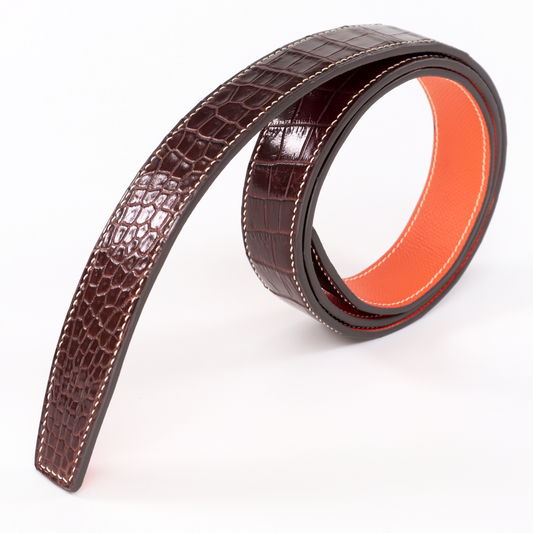 Handmade Luxury Genuine Crocodile Belt - Elegant, Adjustable, and Stylish