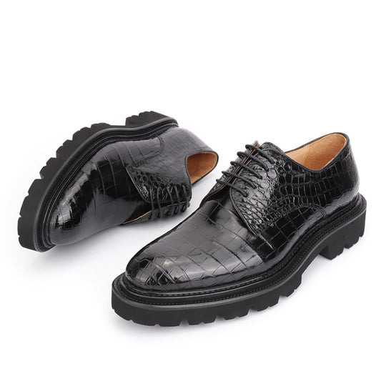 Men's Shoes Genuine Crocodile Alligator Skin Leather Handmade Black Size 7 - Size 11US #321