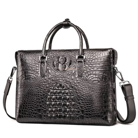 Handmade Genuine Crocodile Leather Briefcase Laptop Bag, Business Bag (2 Colors)