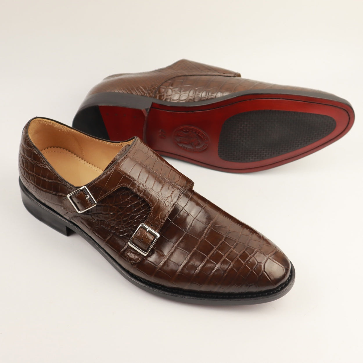 Crocodile Alligator Leather Double Monk Strap Dress Shoes Oxford Forma Crocodile Viet Crocodile Alligator Leather Double Monk Strap Dress Shoes Oxford Forma Crocodile Viet
