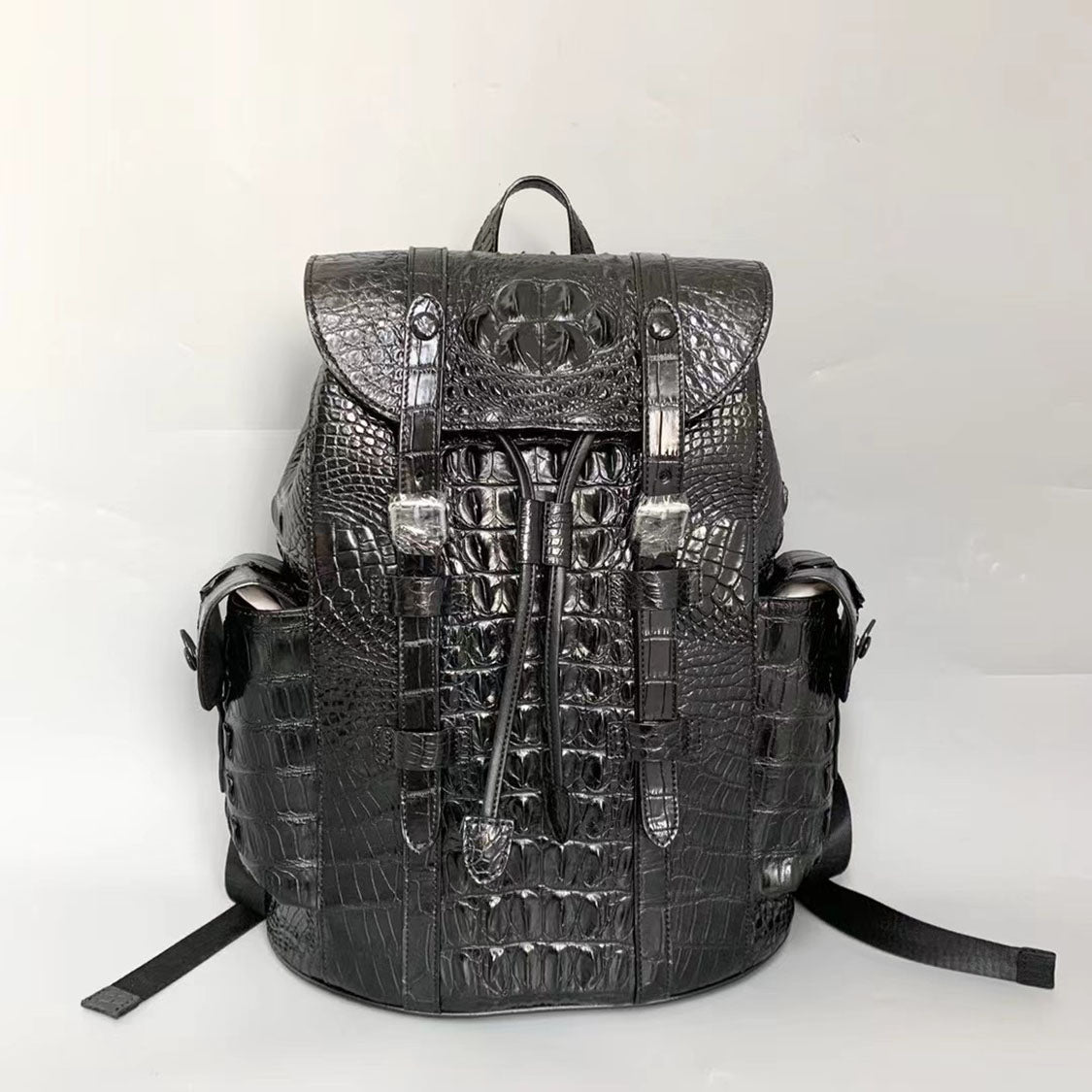 croc skin leather backpack Exquisite Handcrafted Crocodile Leather Backpack in Black: Versatile S – Crocodile Viet