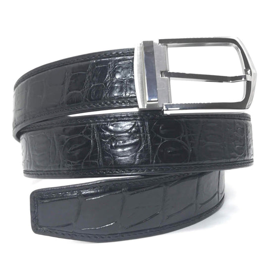 Men's Belt Genuine Crocodile Alligator Skin Leather Belt Handmade, W3.8, #AB1103
