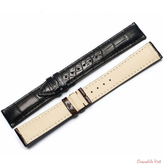 Crocodile Alligator Leather Watch Band Strap Color Brown Black Width without Buckle Luxury Strap