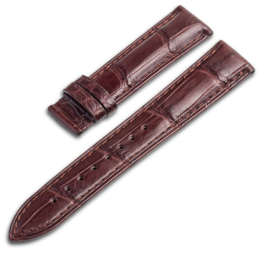 Crocodile Alligator Leather Watch Band Strap Color Brown Width 18,20, 22mm  without Buckle Luxury Strap