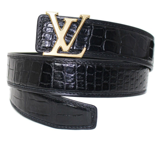 Crocodile belly skin belt without buckle, no joint, BLUE