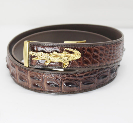 Men's Belt Genuine Crocodile Alligator Skin Leather Belt Handmade, W4.0, #JY2603