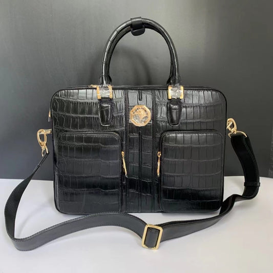 Genuine Crocodile Alligator Leather Briefcase Business Work Bag #OB1621