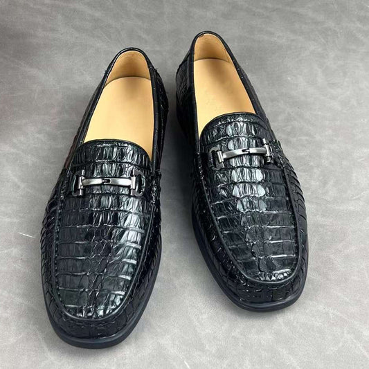 Men's Shoes Genuine Crocodile Alligator Skin Leather Handmade Black, Brown Size 7 - Size 11US #8693