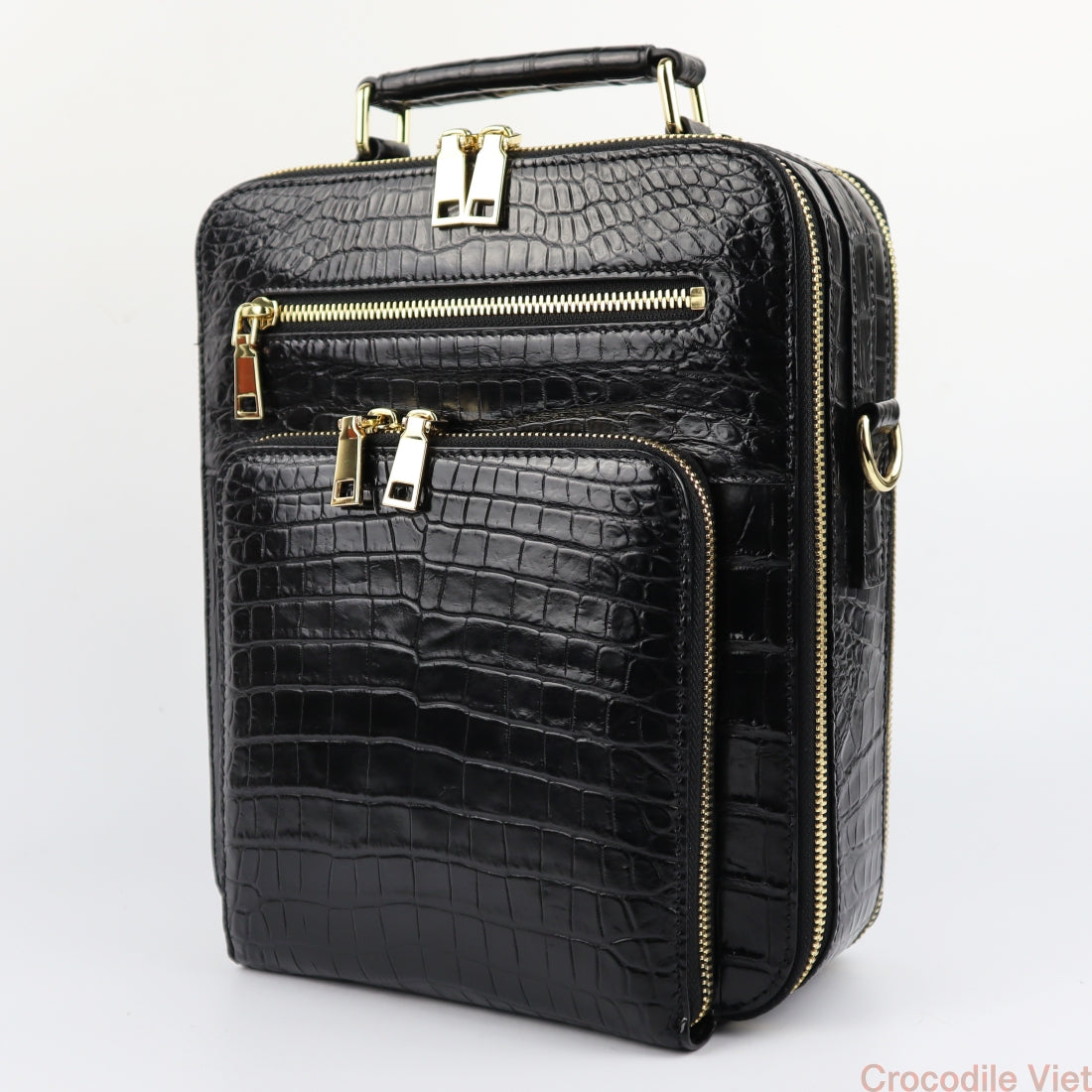 Alligator Leather Briefcase Laptop Bag Shoulder Business Bag for Men
