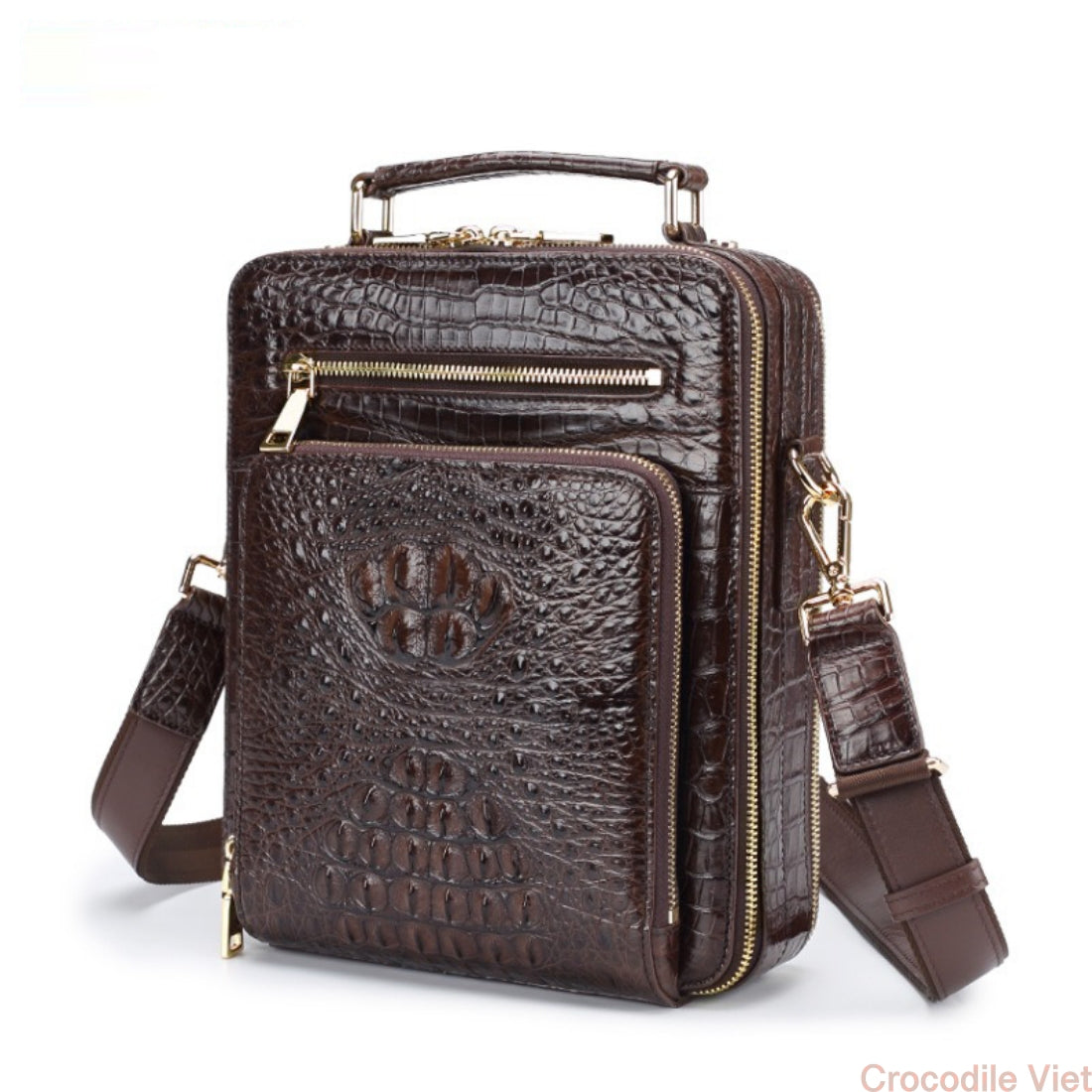 Crocodile Skin Mens Horn Back Shoulder Messenger Crossbody Bag Handbag –  Crocodile Viet