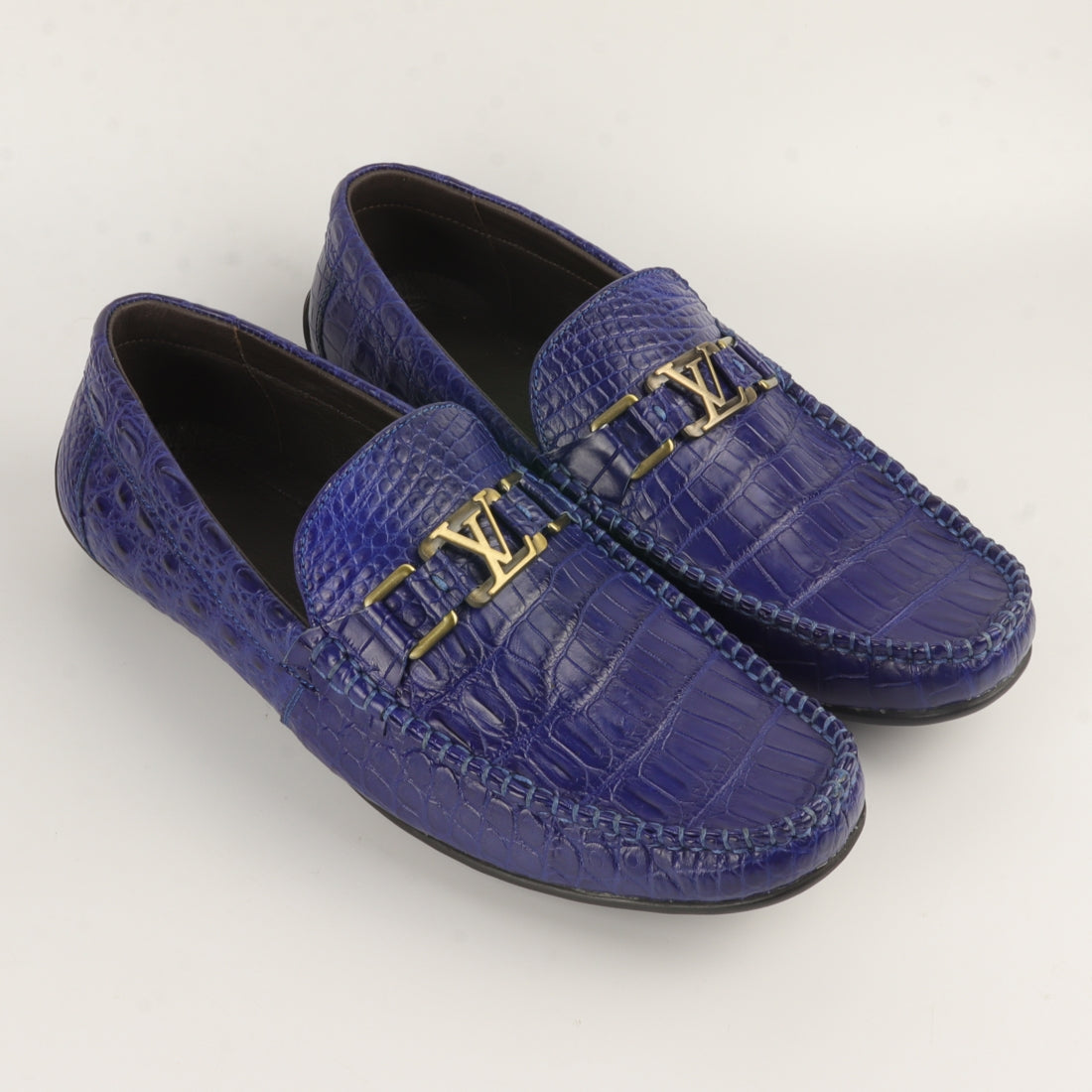 Men’s Shoes Genuine Crocodile Alligator Skin Leather Handmade Size US07-US11 | Blue #S758 11