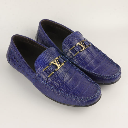 Men’s Shoes Genuine Crocodile Alligator Skin Leather Handmade Size US07-US11 | BLUE #S758