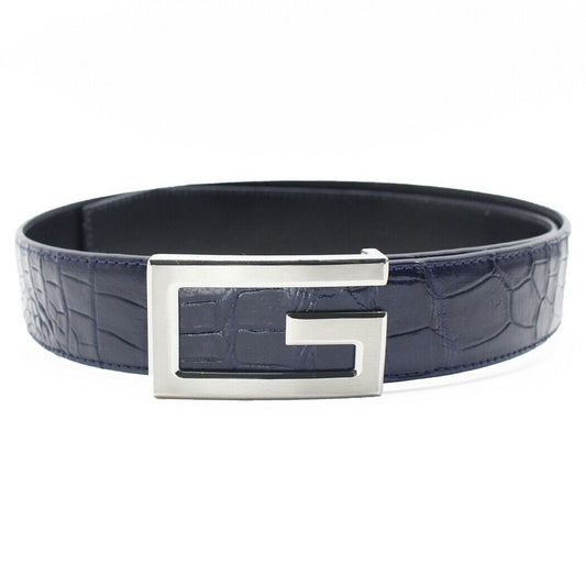 Blue Genuine CROCODILE Belt Skin LEATHER Men's Accessories -W 1.5'', Unjointe