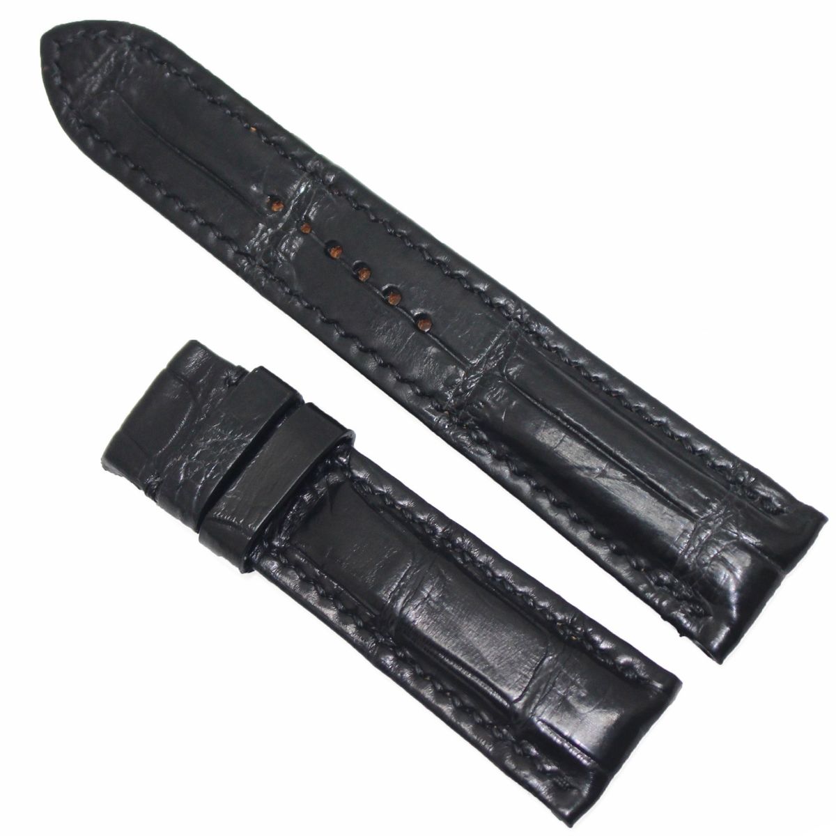 Black Crocodile Alligator Skin Leather Watch Strap Band 16, 18,19,20,21,22, 24mm Black Crocodile Alligator Skin Leather Watch Strap Band 16, 18,19,20,21,22, 24mm