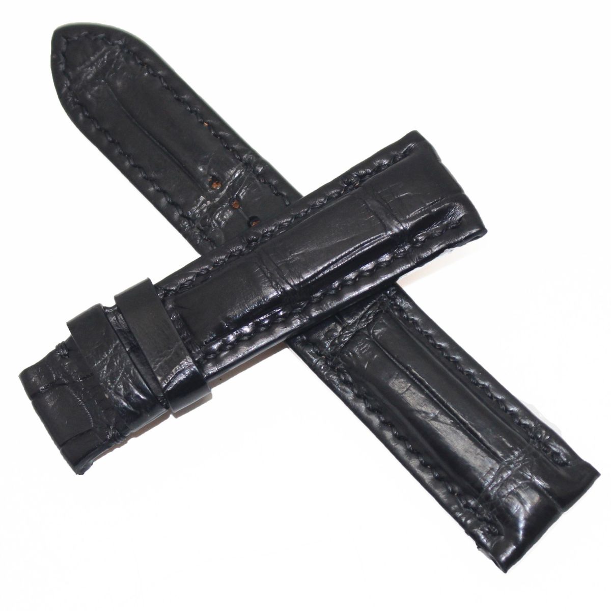 Black Crocodile Alligator Skin Leather Watch Strap Band 16, 18,19,20,21,22, 24mm Black Crocodile Alligator Skin Leather Watch Strap Band 16, 18,19,20,21,22, 24mm