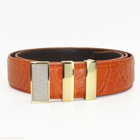 Men's Belt Genuine Crocodile Alligator Skin Leather W1.5", WITHOUT JOINTED  | eBay