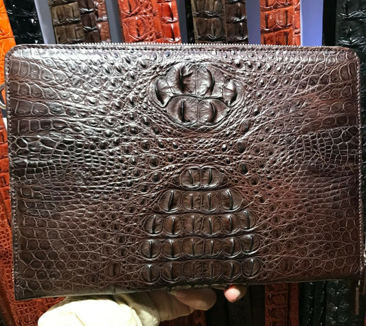 Gennuine Crocodile Leather Handbag Clutch Bag Purse, Clutch Wristlet Wallet