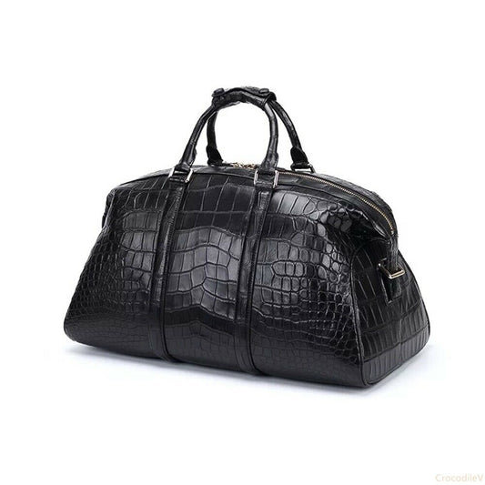 Crocodile Leather Travel Bag Weekender Overnight Duffel Luggage Gym Sports #BM98