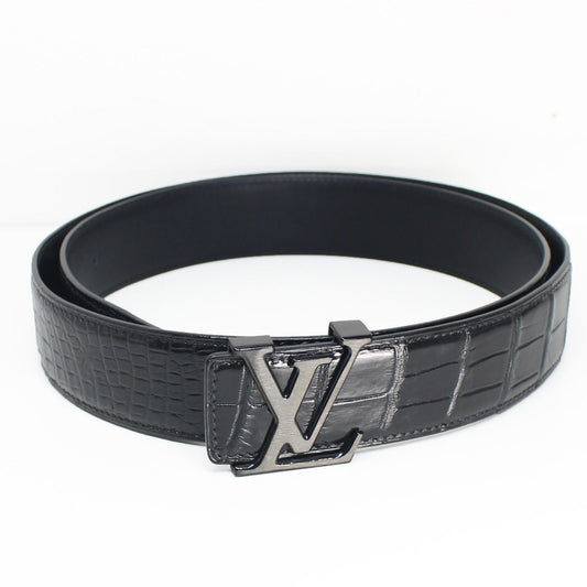 Black Genuine Alligator Crocodile Leather Skin Men's Belt- No JOINTED