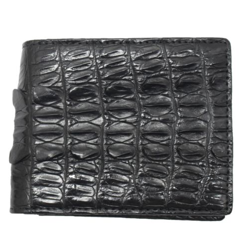 Crocodile Leather Skin Men's bifold wallet, DOUBLE SIDE Black Genuine Alligator   | eBay