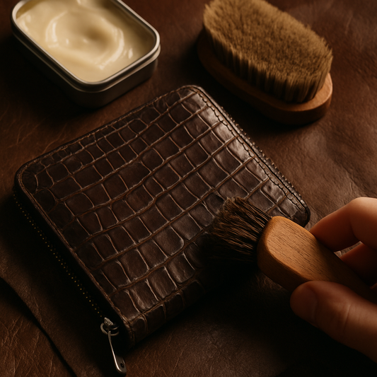 crocodile zipper wallet